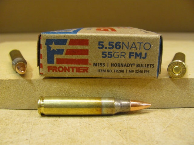 Hornady Frontier Cartridge FR200 Rifle 5.56x45mm NATO 55 gr Full Metal Jacket (FMJ) 20 Round Box