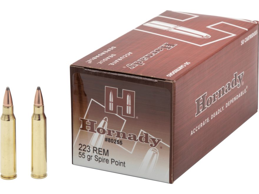 Hornady 80255 Custom 223 Rem 55 gr Spire Point  50 Box