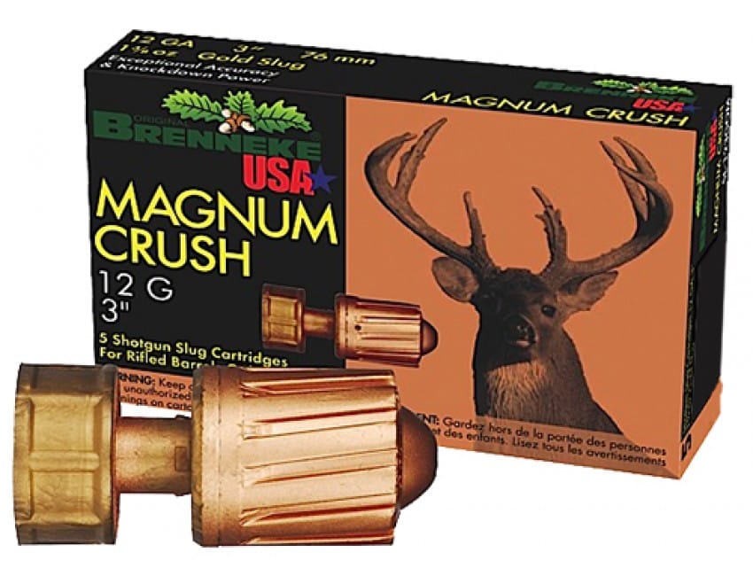 Brenneke USA 12 Gauge 3-Inch Magnum Crush 1-1/2 Ounce Slug Shotshells, 5 Round Box Md: 1205250